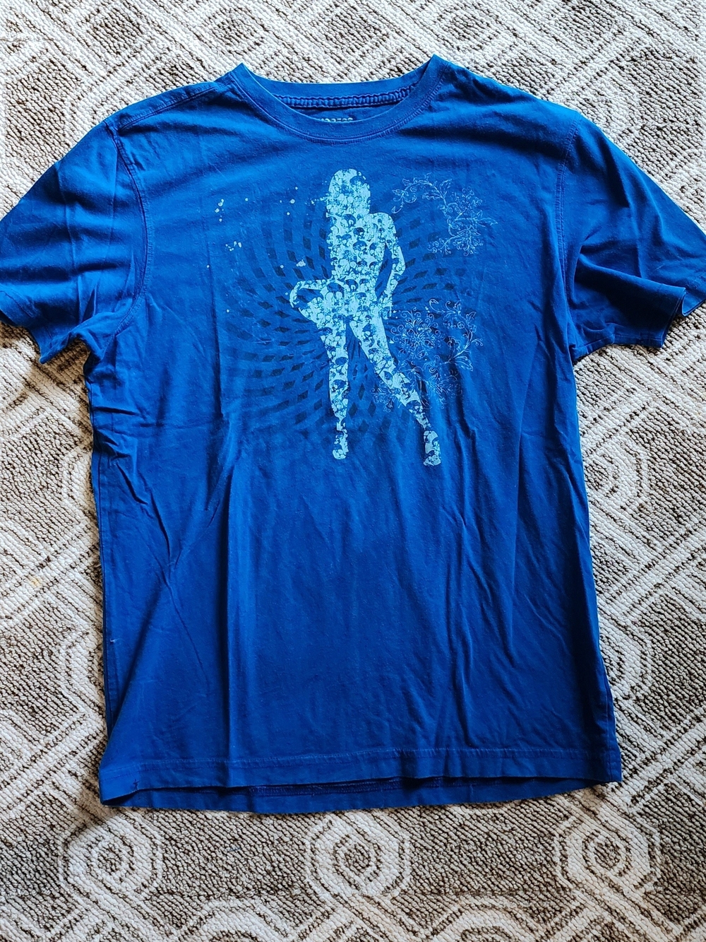 Express Blue Short Sleeve Graphic Crewneck T-Shirt